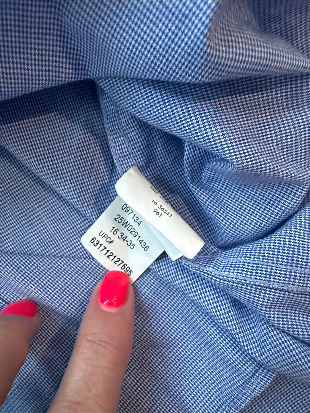 Chaps Classic Fit Wrinkle Free Blue Button Down Dress Shirt 16 34/35 - Picture 5 of 7